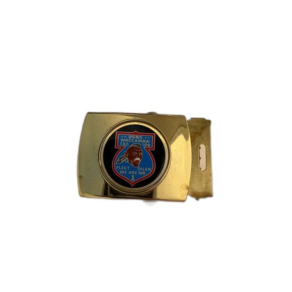 US Navy Other - US Navy Waccamaw T-AO 109 brass belt buckle; enamel